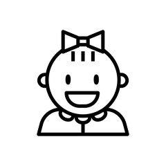 baby girl smile line icon