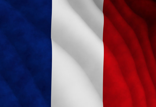 Illustration of a flying French flag