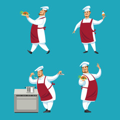 Set of chef characters