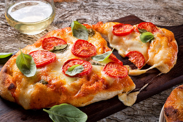 Rustic Homemade Pizza Margherita