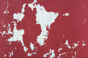 Abstract red background. Old red cracked enamel.