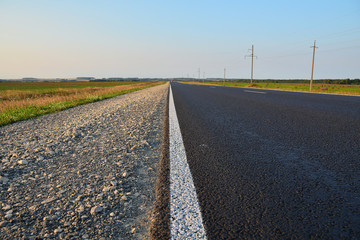 Long road outside the city