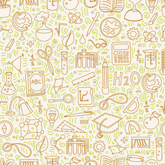 Back to school pattern with school elements and decorative details. Welcome back to school seamless background in hand draw style, cartooning elements and cute design for kids. Back to school pattern