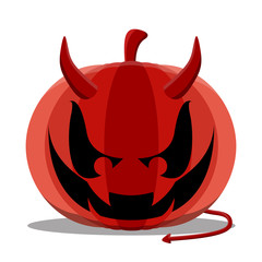Isolated devil halloween pumpkin. Vector illustration design