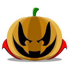 Isolated vampire halloween pumpkin. Vector illustration design