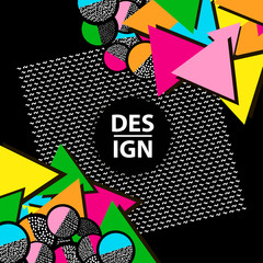 Background with colorful geometric figures.