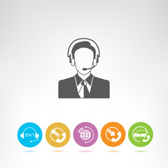 call center service and contact icons