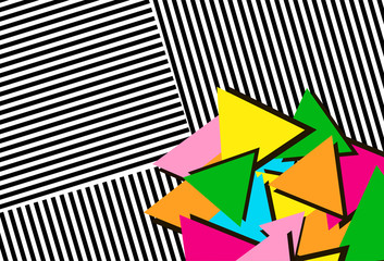 Background with colorful geometric figures.