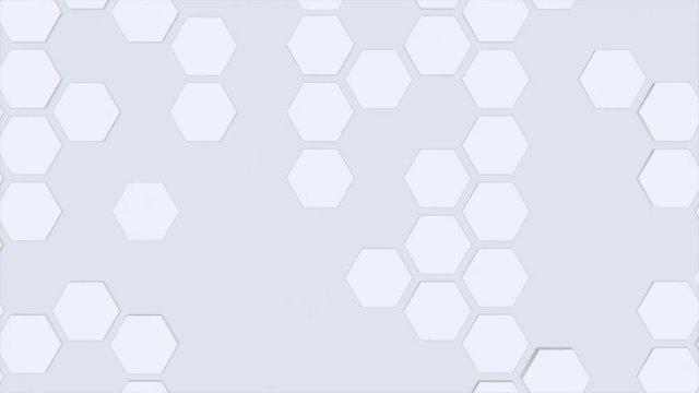 honeycomb grid with hexagons that appear and disappear (3d render)