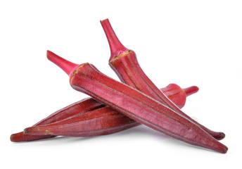  red okra isolated on white