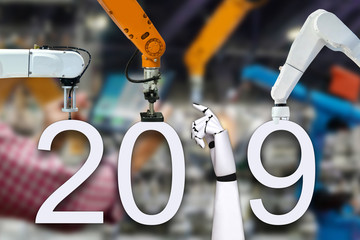 Robot arm and technology of happy new year 2019