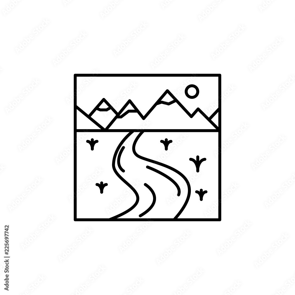 Poster curve outline icon. element of landscape outline icon for mobile concept and web apps. thin line cur