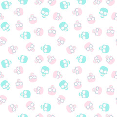 Bright Sugar skull pattern. Day of the dead. Background in sweet colors