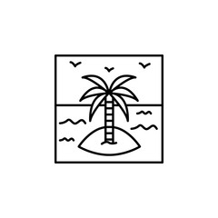 beach outline icon. Element of landscape outline icon for mobile concept and web apps. Thin line beach outline icon icon can be used for web and mobile