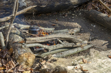 Making Tea in Camping