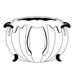 Witch cauldron with a halloween pumpkin shape. Vector illustration design