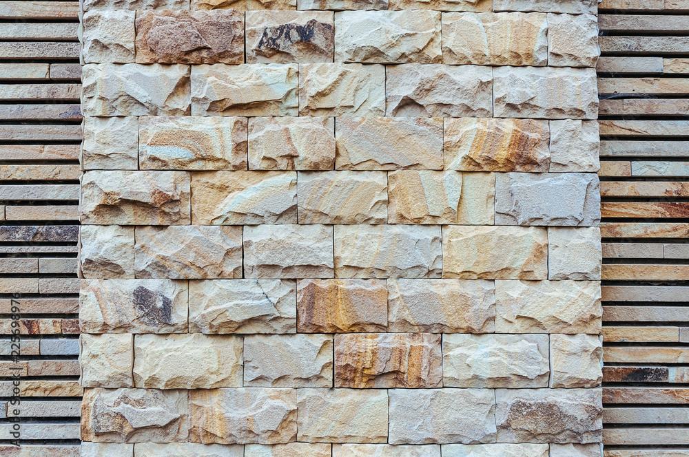 Wall mural background brick wall, the architectural design of houses, the background of natural