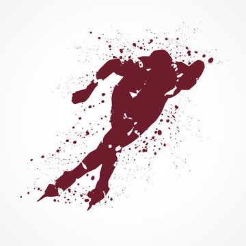 Patineur de vitesse-T&acirc;ches rouges