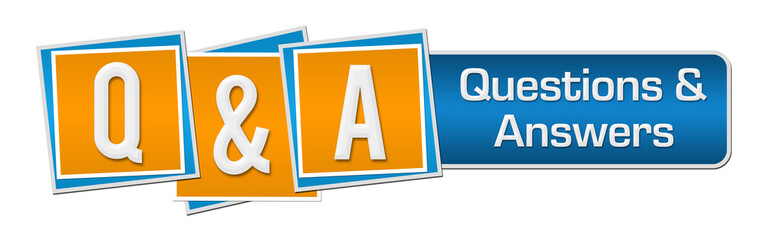 Q And A - Questions And Answers Blue Orange Squares Bar 