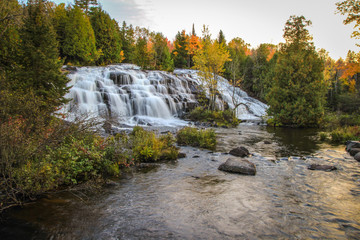 Michigan Autumn Waterfall Scenery. Beautiful Bond Falls in the Upper Peninsula of Michigan...