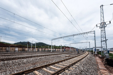 Railway workers maintain high-speed railway tracks at a high-speed railway station in kunming, southwest China's yunnan province, sept 28, 2018