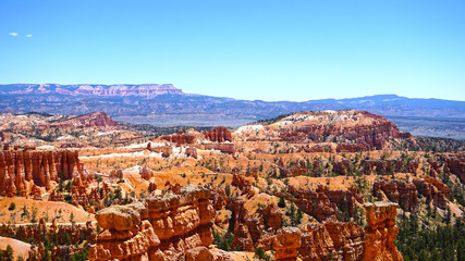 Overlook of Hoodoo Rock Formations in Bryce Canyon National Park, Utah