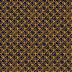 Gold seamless pattern. Modern stylish golden circle texture. Repeating geometric endless golden tiles with overlapping circles. Vector.