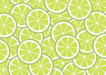 Bright lemon slices vector background. Summer bright tropical fruit pattern. 