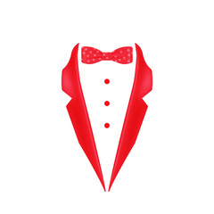 red dotted colored bow tie tuxedo collar icon. Element of evening menswear illustration. Premium quality graphic design icon. Signs and symbols collection icon for websites