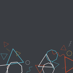 Geometric Memphis Background. Simple Pattern for Postcard, Print, Banner or Poster. Modern Abstract Background. Vector Texture in Trendy Minimalistic Style