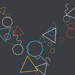 Geometric Memphis Background. Simple Pattern for Postcard, Print, Banner or Poster. Modern Abstract Background. Vector Texture in Trendy Minimalistic Style