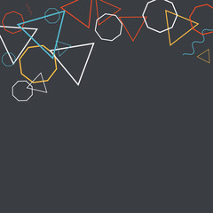 Geometric Memphis Background. Simple Pattern for Postcard, Print, Banner or Poster. Modern Abstract Background. Vector Texture in Trendy Minimalistic Style