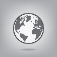 Earth icon in fashionable flat style, isolated on white background. Symbol of the world globe for your website design, logo, interface. Vector illustration