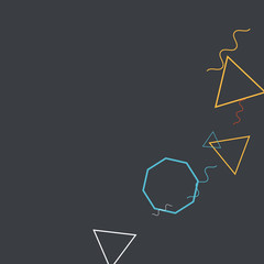 Geometric Memphis Background. Simple Pattern for Postcard, Print, Banner or Poster. Modern Abstract Background. Vector Texture in Trendy Minimalistic Style