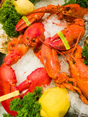 Fresh, juicy and tasty bright red poached Maine Lobster or American lobster. One of the sweetest,...