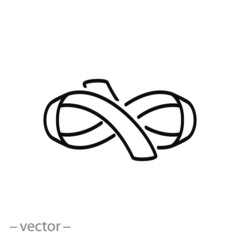 ribbon in the form of an infinity sign, linear icon editable vector illustration eps10