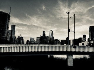 black and white V\view of Melbourne