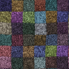 Fur patchwork quilt seamless texture,  fabric texture, 3d illustration