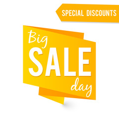 Big Sale label or banner vector template isolated on white background illustration