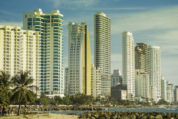 Fototapeta premium Vista ciudad moderna Cartagena de indias Colombia