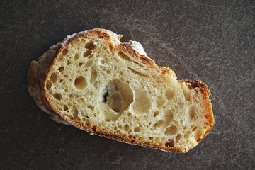 Sliced French baguette 