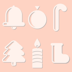 Symbols of the new year. Isolated vector illustration.