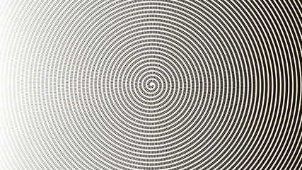 Abstract background of the lines of different thickness, twisted into a spiral.