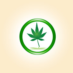 Logo cannabis leaf symbol vector image