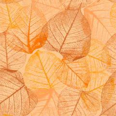 Seamless floral pattern with autumn leaves.