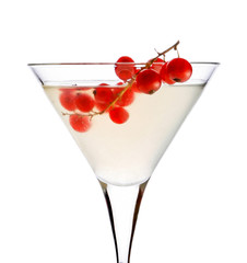 Aviation cocktail with currant branch as garnish