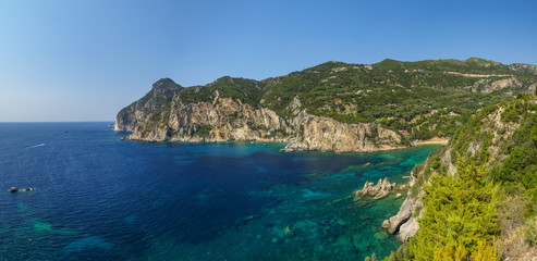 Fototapeta na wymiar Corfu Island and Ionian sea