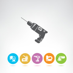 hand tool and equipment icons set