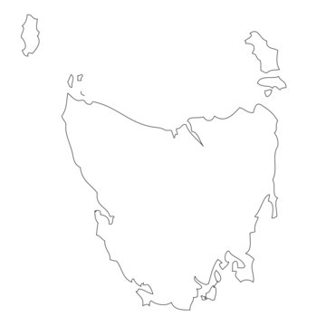Map of Tasmania, Australia