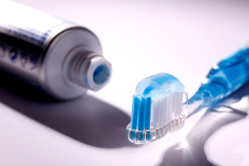 tooth brush with toothpaste